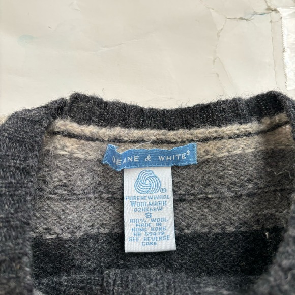 VINTAGE DEANE AND WHITE PURE NEW WOOL ZIP-UP SWEATER CARDIGAN WOMEN SIZE SMALL - Picture 9 of 10